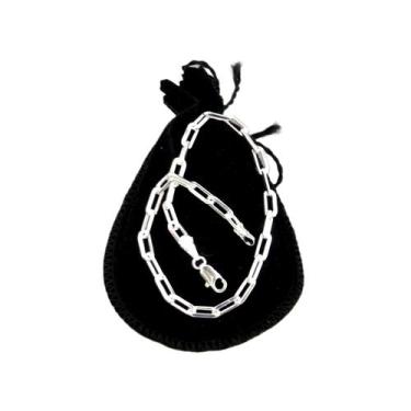 Imagem de Pulseira Masculina 19cm 4mm Largura Folheada Prata PL442 - Wnbijouteri