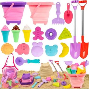 Imagem de Conjunto de brinquedos de areia de praia FUNWEGOT com baldes e moldes 