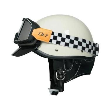 Imagem de Retro vintage capacete da motocicleta scooter meio capacete cruiser pr