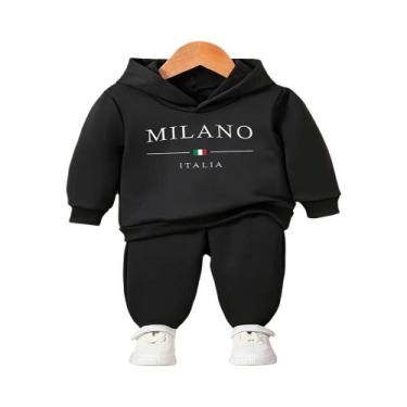 Imagem de Conjunto De Moletom Com Capuz E Calça Esportiva Para Meninos, Ideal Pa
