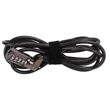Imagem de Entatial Bloqueio de cabo combinado de computadores, bloqueio de cabo para notebook, senha de 4 dígitos para projetor para desktop para LCD