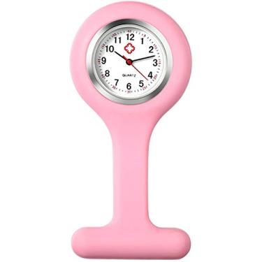 Imagem de PA MED - Relógio De Bolso Lapela - Profissionais de Saúde (Unissex-Adultos/Infantis) - Rosa - Silicone e Galvanoplastia - Análogico - Quartzo - Bateria Inclusa
