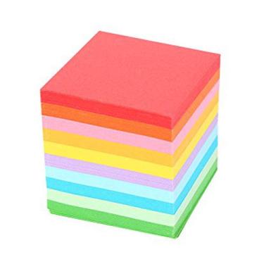 Imagem de 520 pçs 10 cores OrigaPaper Papel Dobrável Colorido Dupla Face OrigaPaper Cartão Making DIY Artesanato 5x5 cm