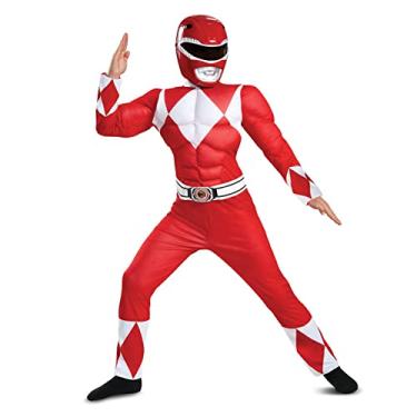 Imagem de (Medium/(7-8), Red) - Boys Classic Red Ranger Muscle Power Ranger Costume