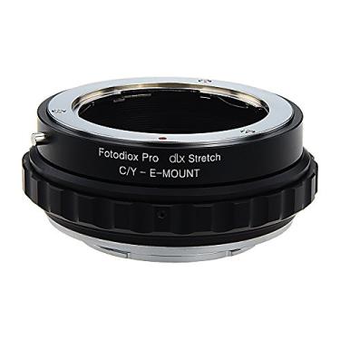 Imagem de Fotodiox DLX Stretch Lens Mount Adapter - Lente SLR Contax/Yashica (CY) para corpo de câmera sem espelho Sony Alpha E-Mount com macro focalização helicoidal e filtros magnéticos drop-in