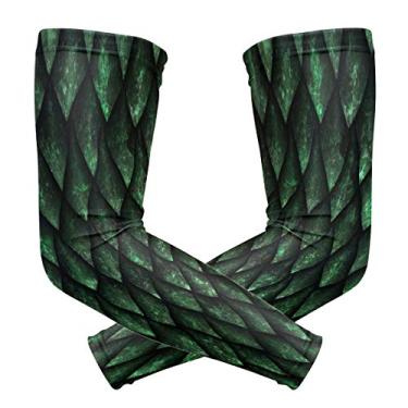 Imagem de ZZKKO Dragon Scale Capa de Mangas de Braço Resfriamento Uv Proteção solar para Homens e Mulheres Corrida Golfe Ciclismo Mangas Aquecedoras de Braço 1 Par