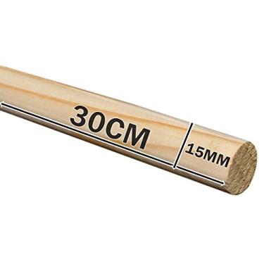 Imagem de Combo 10 Poleiro Bastão de Madeira Pinus 15mm (30cm)