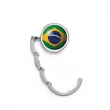 Imagem de Gancho de mesa de futebol americano com bandeira nacional do Brasil, extensão dobrável