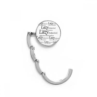 Imagem de Gancho de mesa com citação divertida significado de preguiçoso, gancho de mesa com fecho decorativo dobrável