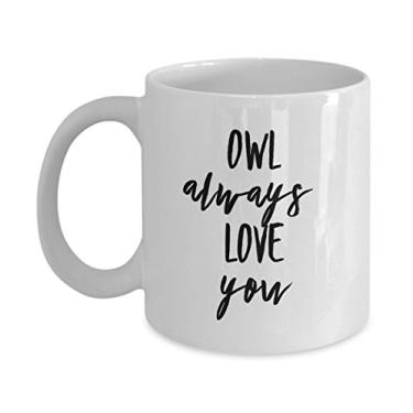 Imagem de Caneca coruja sempre te ama - caneca engraçada para os amantes de corujas - ideia de de xícara de café