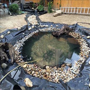 Imagem de Peles de lagoa, forro de lagoa de borracha HDPE forro de lagoa de peixes Capas de lagoa para lagoas de peixes, recursos da água, fontes, cachoeira e jardins aquáticos WMEIE (Cor: preto, Tamanho: 4x6m)