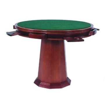 Imagem de Mesa 3x1 Luxo Carteado Xadrez Jantar Redonda Baralho Cartas