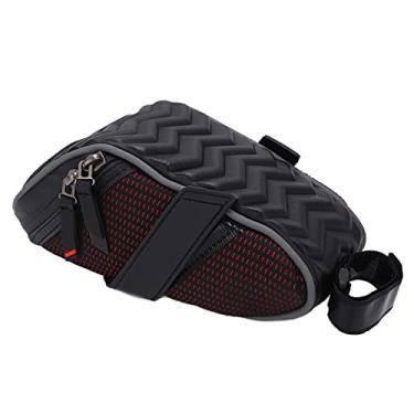 Imagem de Vomeko Bolsa traseira de bicicleta Wheel Up, bolsa de armazenamento traseiro de mountain bike, bolsa de bicicleta, bicicleta dobrável compatível, tiras reflexivas, fivela de liberação rápida. (vermelho)