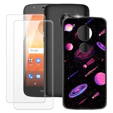 Imagem de MILEGOO Capa para Motorola Moto E5 Play + 2 peças protetoras de tela de vidro temperado, capa ultrafina de silicone TPU macio à prova de choque para Motorola Moto E Play (5,2 polegadas)