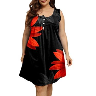 Imagem de Vestido feminino de verão plus size mini vestido sexy frente única vestido de verão vestido de festa formal, Vermelho, 4G