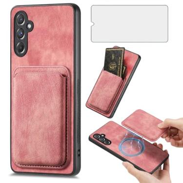 Imagem de Asuwish Capa para celular Samsung Galaxy A15 5G carteira com protetor de tela de vidro temperado e compartimento fino para cartão de crédito A 15 4G 15A feminino masculino rosa