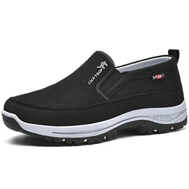 Imagem de Mocassins masculinos ortopédicos de lona respirável sem cadarço, moda ao ar livre, casu...