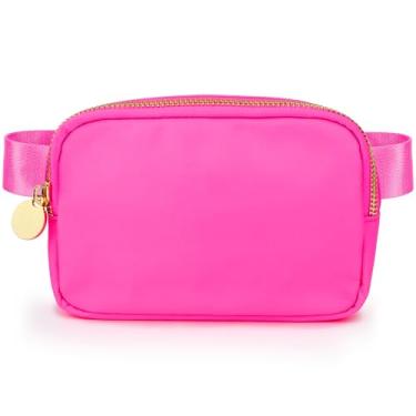 Imagem de DANCOUR Pochete feminina com alça ajustável, bolsa tiracolo moderna para viagens, caminhadas, corrida, uso diário, leve, pequena, para mulheres e meninas, Rosa choque, One Size, Bolsa de cinto de
