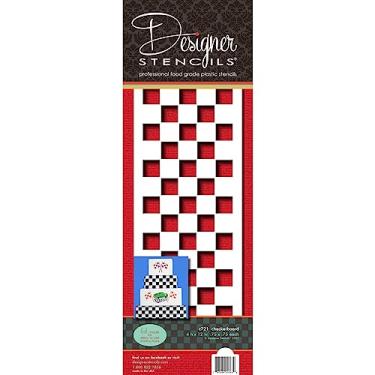 Imagem de Designer Stencils C721 Estêncil de grau alimentício lateral para bolo quadriculado, 10 x 32 x 0,75 cada quadrado