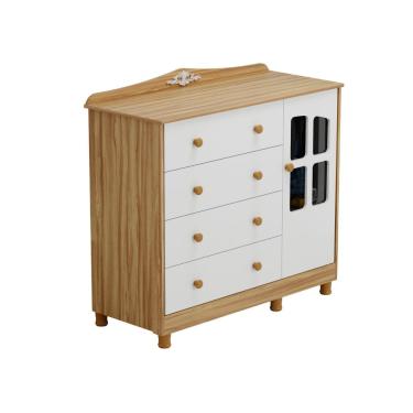 Imagem de Comoda Bebe Moveis Peroba Provençal Elo 04 gav 01 pt MDF