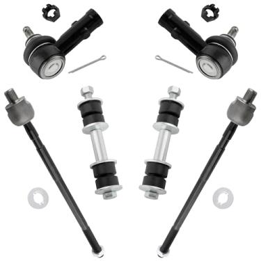 Imagem de YMAUGP Links de extremidade da barra oscilante dianteira + kit de suspensão de tirantes externos internos de substituição para Hyundai Accent 1995 1996 1997 1998 1999-6 peças K90251 ES3377 EV354