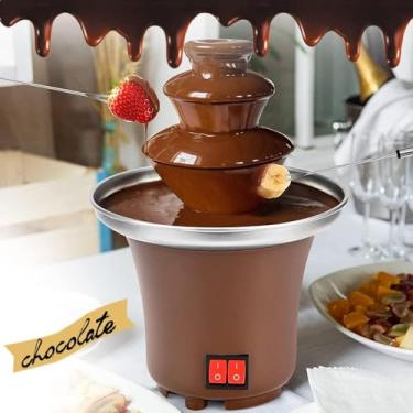 Imagem de Super Máquina Fundue Chocolate Cascata Profissional Portátil 110v Cascata Chocolate ideal para Evento Festa Aniversário Torre Três Andares Fonte Chocolate Fondue Elétrica - Premium Case