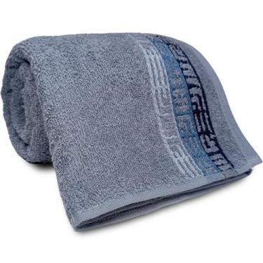 Imagem de Toalha de Banho Karsten Laurea 100% Algodão - Barra em Floral Grossa Macia Antipilling - 70 x 135 (Bosco Azul 30245/3)