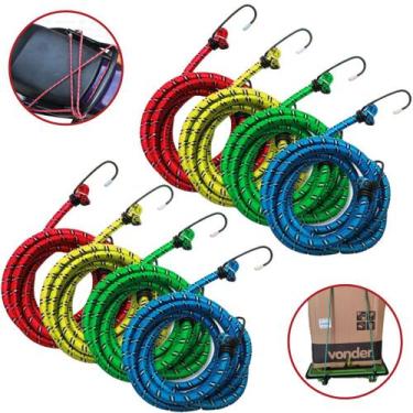 Imagem de Corda Elástica Gancho Metal 1,5 M Bagageiro Moto Bike Kit 8 - Fertak