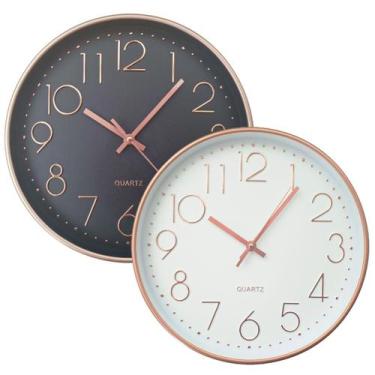 Imagem de Relógio de Parede Decorativo Moderno 30cm Rose Gold Silencioso Grande 