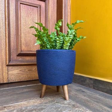Imagem de Vaso Decorativo 20cm Com Tripé De Madeira Para Plantas E Flores - Alpe