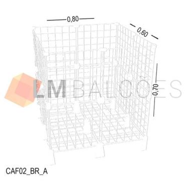 Imagem de Cercadinho Aramado Branco Para Pet com Fundo - 0,80 x 0,70 x 0,60m - L