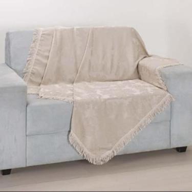 Imagem de Manta Xale Para Sofá Sala Casa Luxo - Gabi Flor, Palha