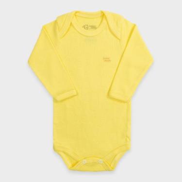 Imagem de Body Bebê Manga Longa em Malha Lisa - Baby Duck, G, Amarelo