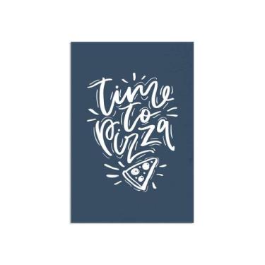 Imagem de Placa Decorativa MDF Frase Hora da Pizza Inglês 20x30cm - Quartinhos