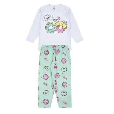 Imagem de Pijama Infantil Feminino Inverno Donuts - Hey Kids Branco - HeyKids, B