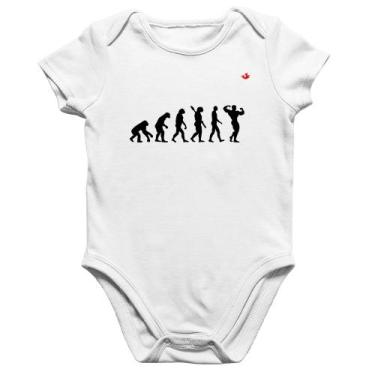 Imagem de Body Bebê Algodão Evolução do Bodybuilder - Foca na Moda, Branco, GG