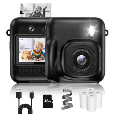 Imagem de Câmera instantânea Fulealfly de lente dupla 48MP 1080P para crianças p