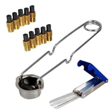 Imagem de Kit Centelhador com Acendedor para Maçarico   10 Pedras   Limpa Bicos 