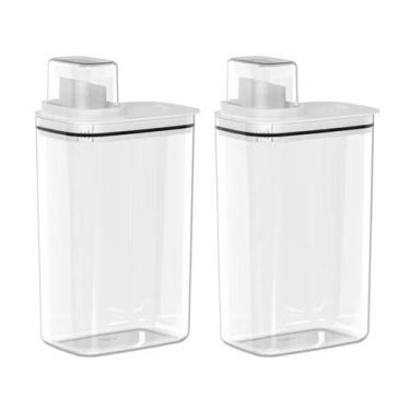 Imagem de Kit 2 Dispenser Pote Medidor Hermético Produtos Limpeza Organizador La