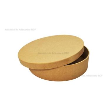 Imagem de Kit 13 Caixa Redonda Tampa Sapato M 30x7 Mdf Madeira - ATACADÃO DO ART
