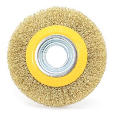 Imagem de Escova Rotativa Circular Latonada 6 X 1/2" P/ Motoesmeril - Tradestar