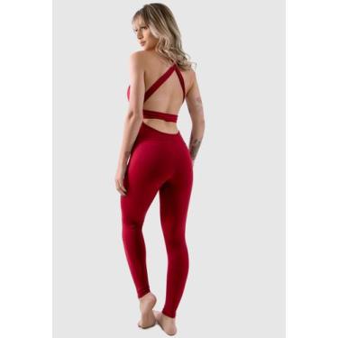 Imagem de Macacão Feminino Com Bojo Suplex Fitness Academia Treino RCL Store - R