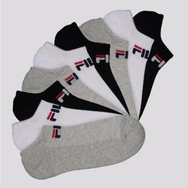 Imagem de Kit Meia Fila Light 9 Pares Cano Curto Cinza Branca e Preta, 34-38