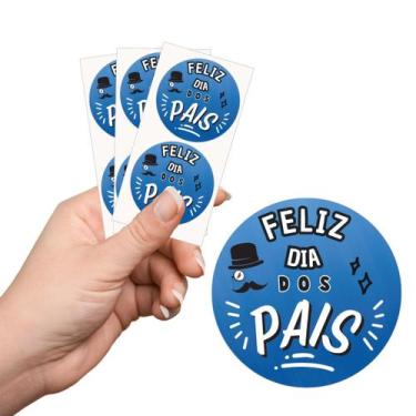 Imagem de 50 Etiquetas Adesivas  Feliz Dia dos Pais  Adesivos Recebidos  4Cm - 4