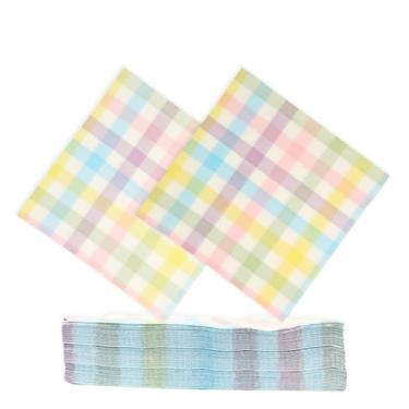 Imagem de hhdatc 20 guardanapos de papel de Páscoa GreenPine Buffalo Check-xadrez guardanapos de coquetel toalhas de mão de papel de Páscoa para jantares de Páscoa e decorações (16,5 x 16,5 polegadas)