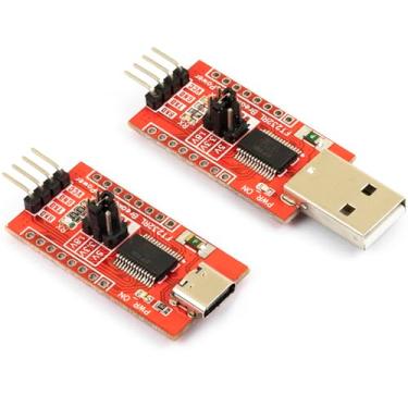 Imagem de naughtystarts 2 peças FT232RL USB para TTL módulo adaptador conversor serial 1,8 V / 3,3 V/5,5 V USB tipo A tipo C interface 2 tipos conector