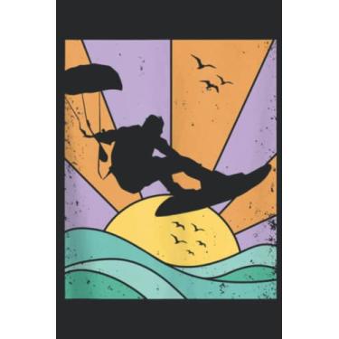 Imagem de Vintage Kitesurf Kitesurfing Kiteboarding Retro Kite surfer Family: Lined Journal Notebook To Do Schedule, Medium 6x9 Inches, 100 Pages, Printed Cover