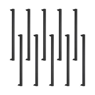 Imagem de Puxador Slim De Gaveta Armário Móveis 352mm Redondo Quarto Conjunto de 10 (Preto Fosco)