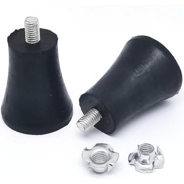 Imagem de 4 peças de pés ajustáveis para móveis, rosca M8, 50 mm de altura, niveladores de móveis com porcas em T, substituição de perna de móveis de borracha redonda para cadeiras, mesas, cômodas, camas,