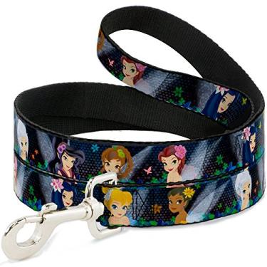 Imagem de Buckle-Down Coleira para cães Disney Fadas Pose Preto Azul Verde Multicolorido 1,8 m de comprimento 0,5 cm de largura